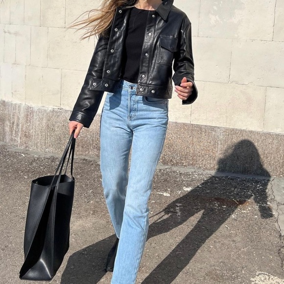 Zara genuine leather jacket moto style - Picture 6 of 14